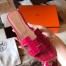 Hermes Oran Slide Sandals In Rose Scheherazade Shiny Niloticus Crocodile Skin