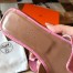 Hermes Oran Slide Sandals In Rose Sakura Shiny Niloticus Crocodile Skin