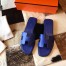 Hermes Oran Slide Sandals In Blue Electric Epsom Calfskin