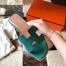 Hermes Oran Slide Sandals In Malachite Epsom Calfskin