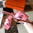 Hermes Oran Slide Sandals In Pink Epsom Calfskin