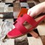 Hermes Oran Slide Sandals In Red Epsom Calfskin