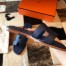 Hermes Oran Slide Sandals In Deep Blue Epsom Calfskin