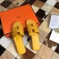 Hermes Oran Slide Sandals In Yellow Epsom Calfskin