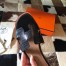 Hermes Oran Slide Sandals In Black Lizard Leather