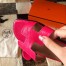 Hermes Oran Slide Sandals In Red Lizard Leather
