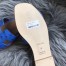 Hermes Oran Slide Sandals In Blue Hydra Ostrich Leather