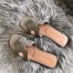 Hermes Oran Slide Sandals In Grey Ostrich Leather