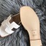 Hermes Oran Slide Sandals In White Ostrich Leather