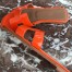 Hermes Oran Slide Sandals In Orange Patent Calfskin