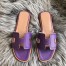 Hermes Oran Slide Sandals In Purple Epsom Perforated Calfskin