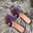 Hermes Oran Slide Sandals In Purple Epsom Perforated Calfskin