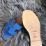 Hermes Oran Slide Sandals In Blue Swift Calfskin 