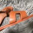Hermes Oran Slide Sandals In Brown Swift Calfskin