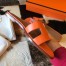 Hermes Oran Slide Sandals In Orange Swift Calfskin