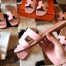 Hermes Oran Slide Sandals In Pink Swift Calfskin