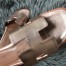 Hermes Oran Slide Sandals In Rose Gold Swift Calfskin