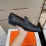 Hermes Men's Paris Loafers In Noir Calfskin
