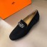 Hermes Men's Tenor Loafers In Black Suede Calfskin