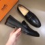 Hermes Men's Sydney Loafers In Black Calfskin