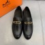 Hermes Men's Colette Loafers In Black Calfskin