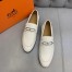 Hermes Men's Colette Loafers In White Calfskin