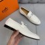 Hermes Men's Colette Loafers In White Calfskin