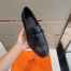 Hermes Men's Destin Loafers In Black Calfskin