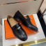 Hermes Men's Destin Loafers In Noir Calfskin