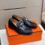 Hermes Men's Destin Loafers In Noir Calfskin