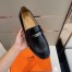 Hermes Men's Destin Loafers In Noir Calfskin