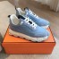 Hermes Men's Impulse Sneakers in Blue Fabric and Leather