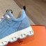 Hermes Men's Impulse Sneakers in Blue Fabric and Leather
