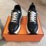 Hermes Men's Impulse Sneakers in Black Fabric and Leather