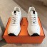 Hermes Men's Impulse Sneakers in White Fabric and Leather