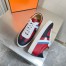 Hermes Boomerang Sneakers In Multicolore Bordeaux Leather