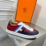 Hermes Boomerang Sneakers In Multicolore Bordeaux Leather