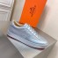 Hermes Boomerang Sneakers In Silver Epsom Leather