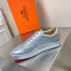 Hermes Boomerang Sneakers In Silver Epsom Leather