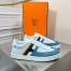 Hermes Boomerang Sneakers In Multicolore Blue Leather