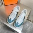 Hermes Boomerang Sneakers In Multicolore Blue Leather
