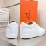 Hermes Boomerang Sneakers In White Epsom Leather