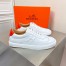 Hermes Men's Quicker Sneakers In White Calfskin