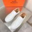 Hermes Men's Quicker Sneakers In White Calfskin