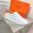 Hermes Men's Quicker Sneakers In White Calfskin