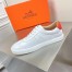 Hermes Men's Quicker Sneakers In White Calfskin