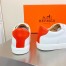 Hermes Men's Quicker Sneakers In White Calfskin