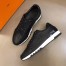 Hermes Men's Trail Sneakers In Black Calfskin Leather