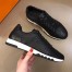 Hermes Men's Trail Sneakers In Black Calfskin Leather