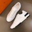 Hermes Men's Trail Sneakers In White Calfskin Leather